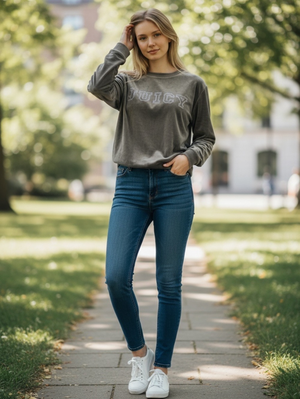 Juicy Couture gray velour sweatshirt